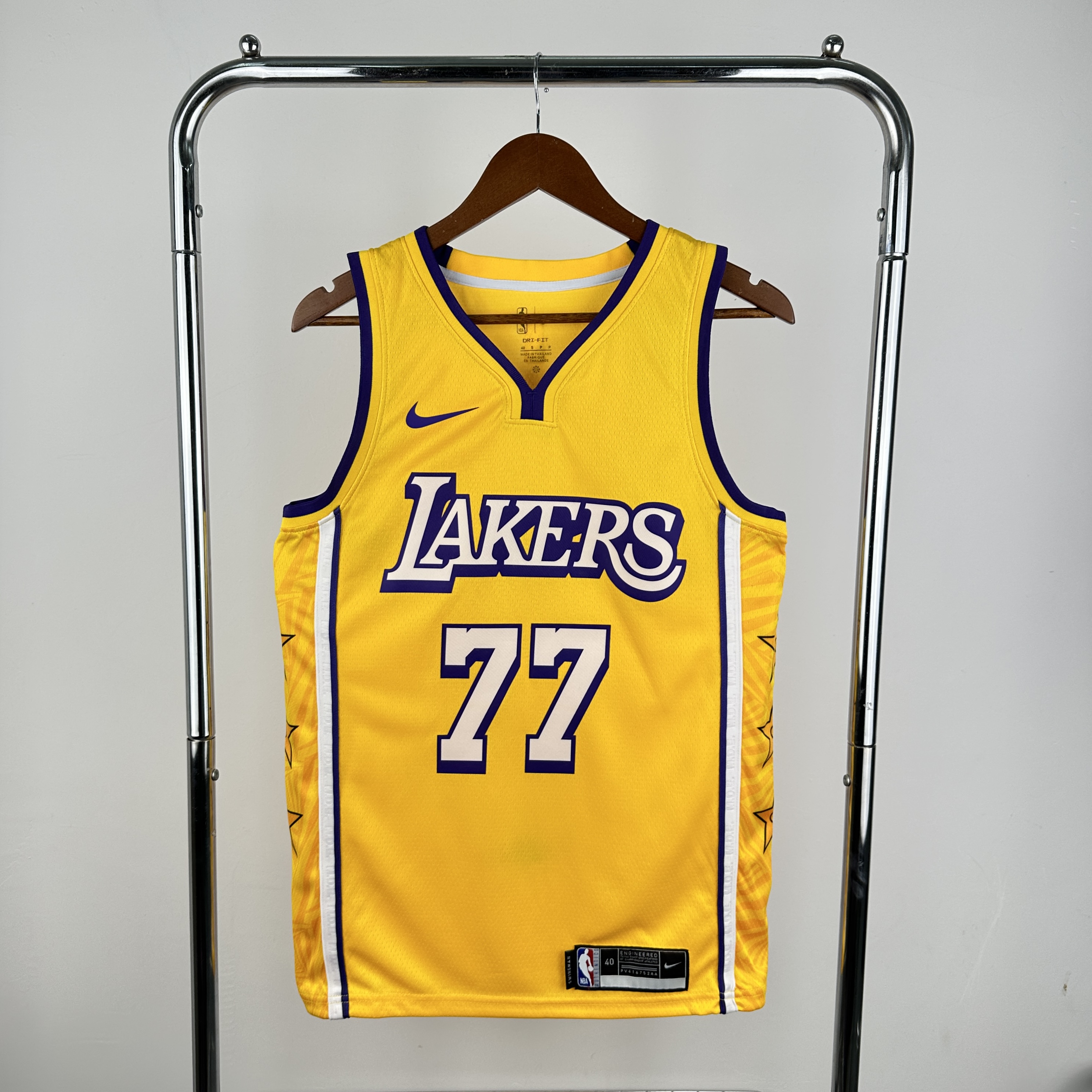 Men Los Angeles Lakers #77 Doncic Yellow Season Nike 2025 NBA Jersey style 1
